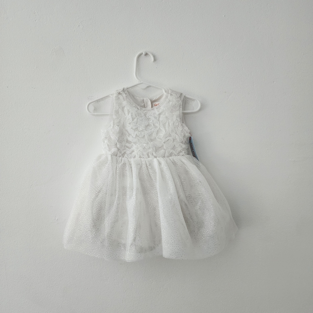 Cat & Jack | White Formal Dress with Tulle Skirt & Matching Bottoms